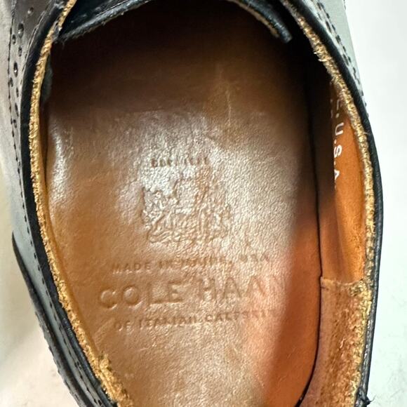 EXCELLENT Rancourt & Co. x Cole Haan Black Wingtip Derby Made in Maine, USA 10 - Picture 9 of 12